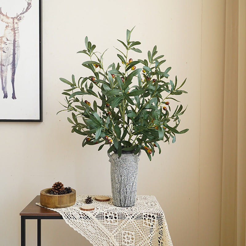 High-end simulated green plants with ten olive branches