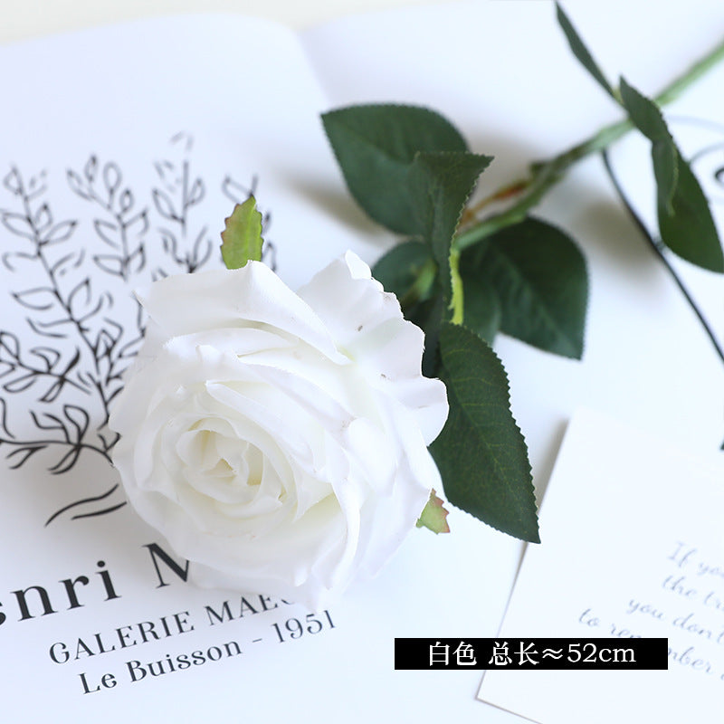 Simulation single branch silk cloth rose