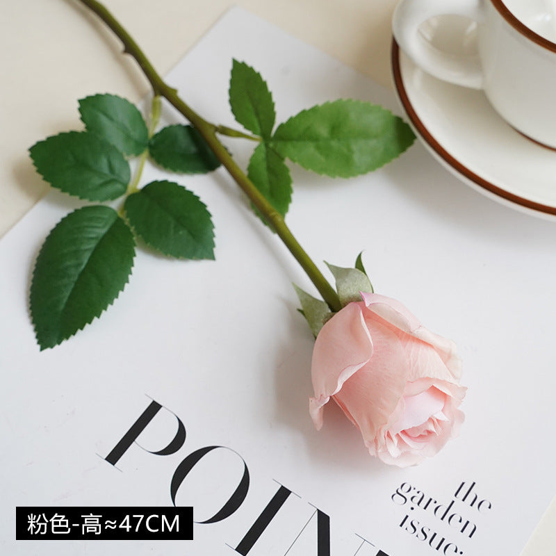 Artificial flower new style single silk fabric moisturizing rose