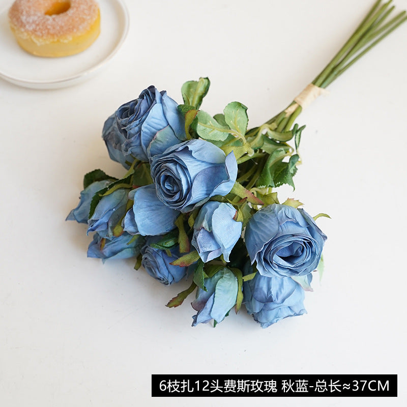 Baked edge rose artificial flower