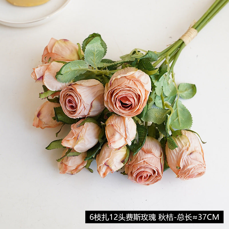 Baked edge rose artificial flower