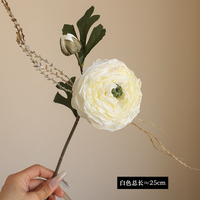 2 Burnt Edge Revealing Lotus Flowers - Simulated Autumn Color Faux Florals for Fall Decor, Table Centerpieces