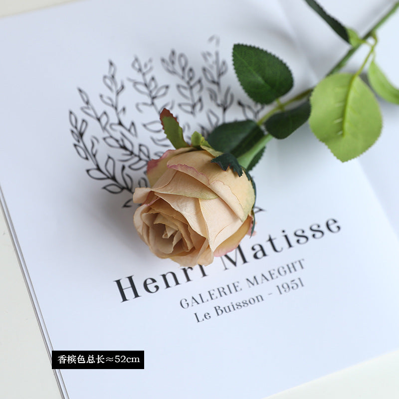 New imitation single-head silk Bulgarian rose imitation flower