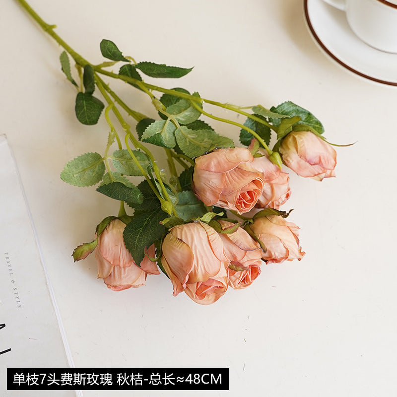 Baked edge rose artificial flower