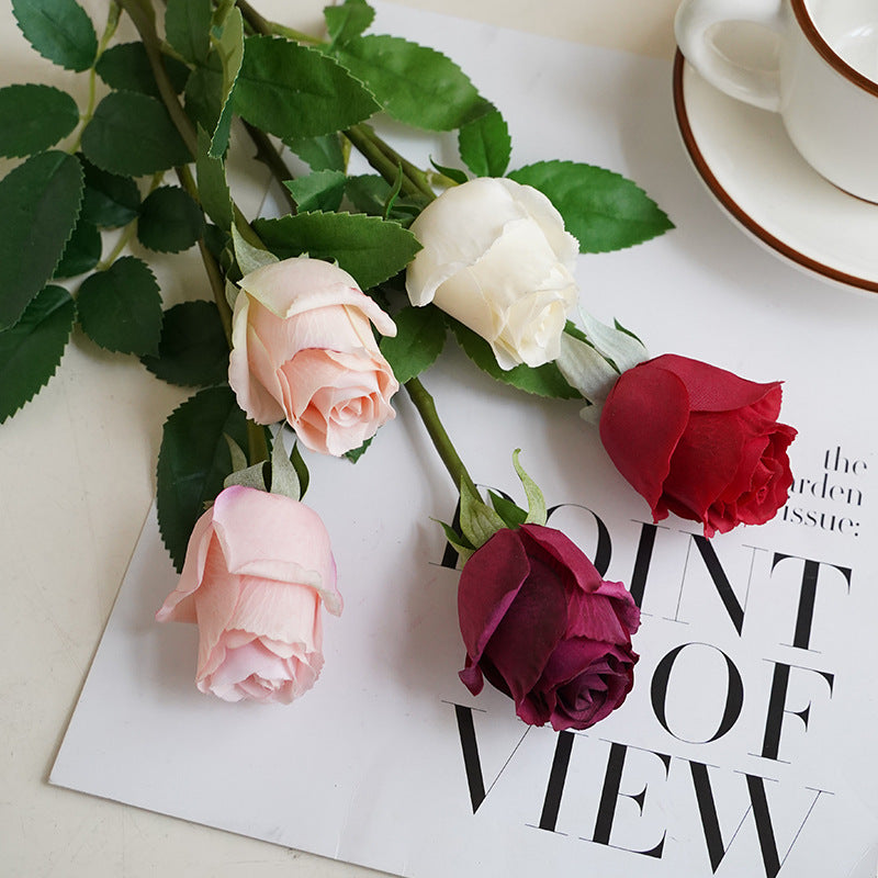 Artificial flower new style single silk fabric moisturizing rose