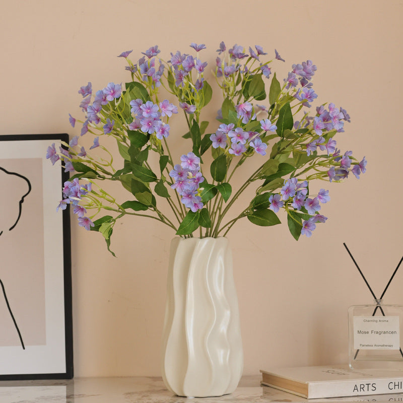 Simulated Single Branch Blue Snowflake & Blue Jasmine - Artificial Faux Flowers for Home Decor, Vase Arrangements