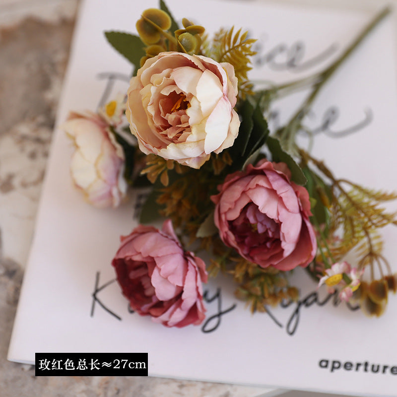 6-Pronged Silk Peony Artificial Flowers - Realistic Simulated Peonies for Home Decor, Wedding Bouquets