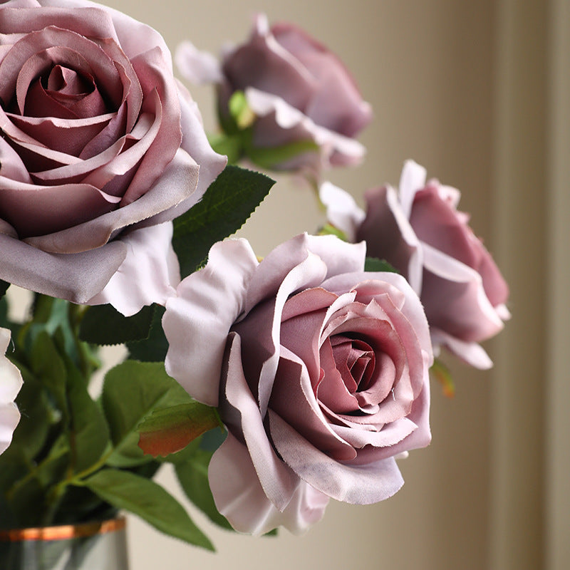 Simulation single branch silk cloth rose