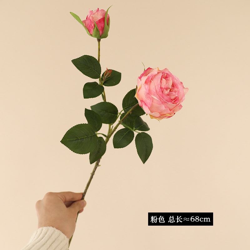 High-grade simulated single stem 2 spring roses