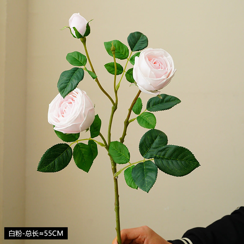 ins fresh simulated rose single branch 3 head feel moisturizing rose