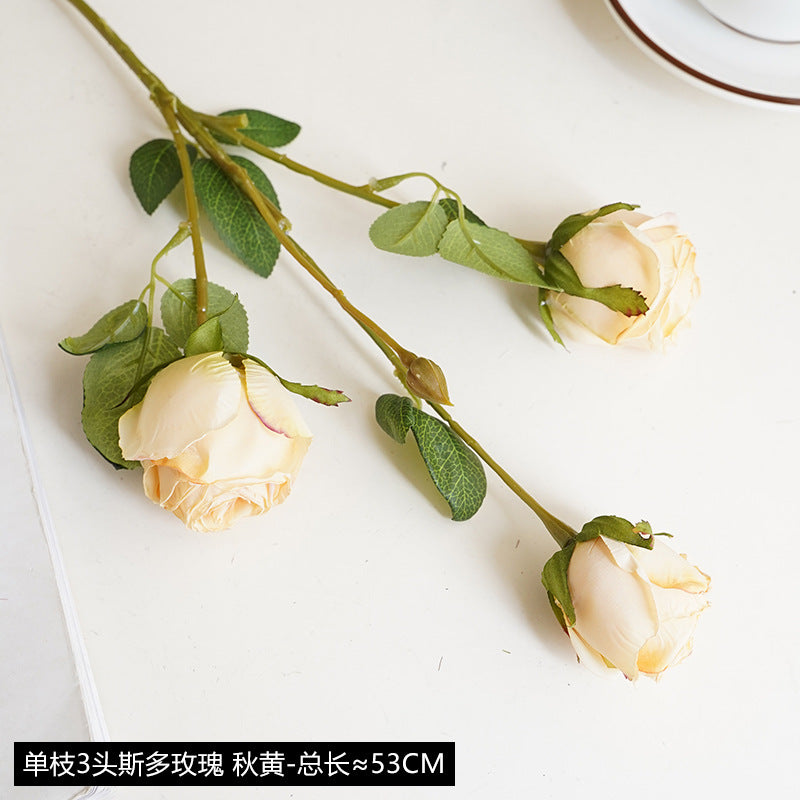 Baked edge rose artificial flower
