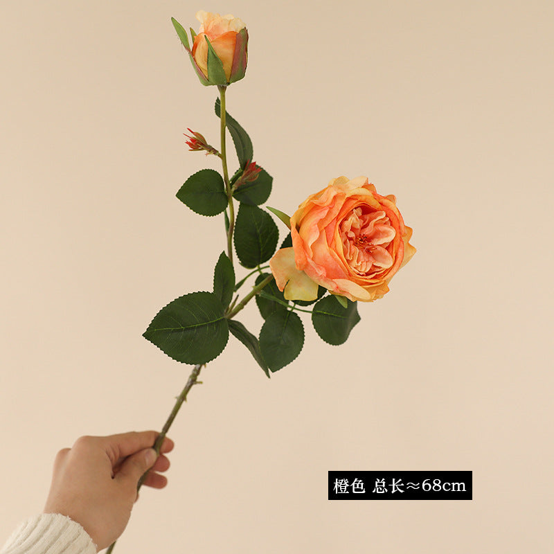 High-grade simulated single stem 2 spring roses