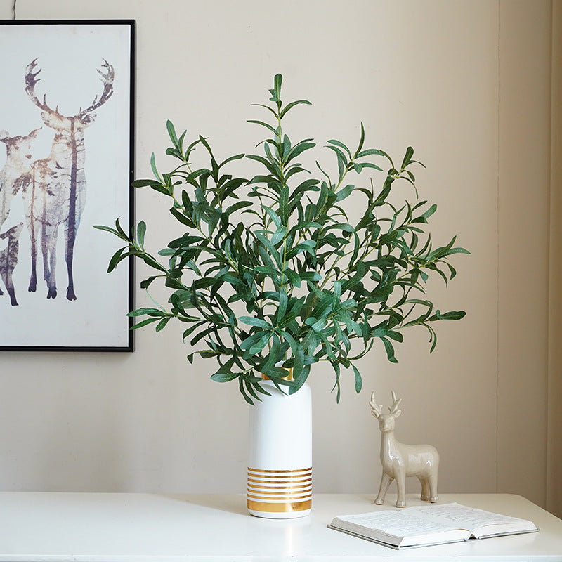 High-end simulated green plants with ten olive branches