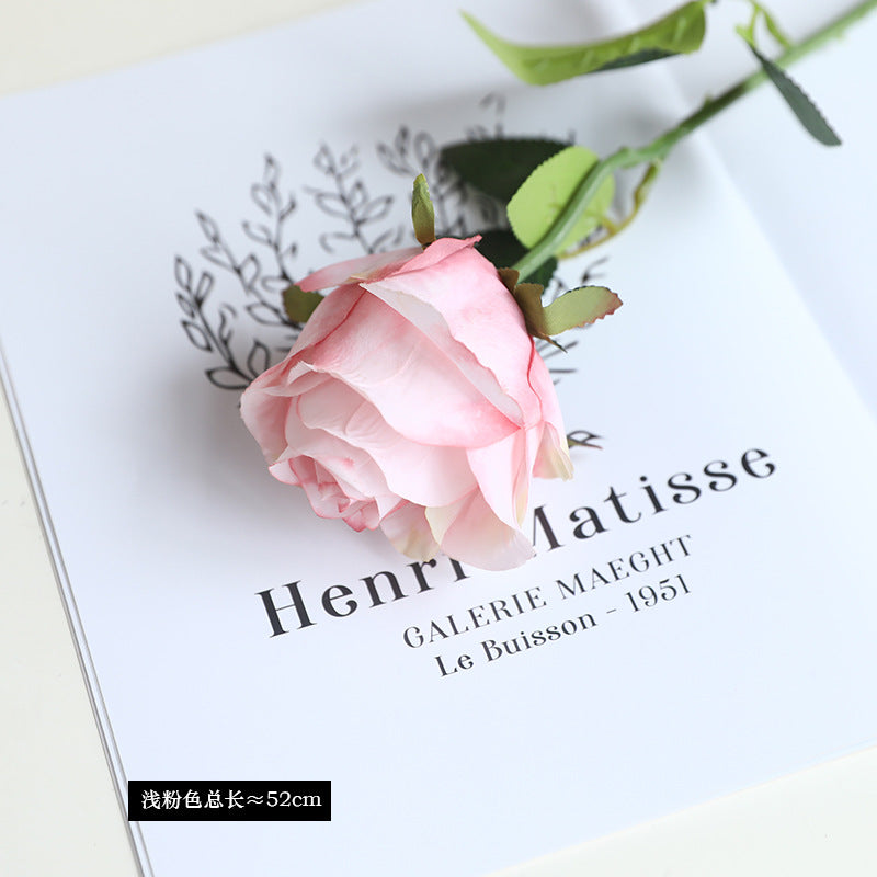 New imitation single-head silk Bulgarian rose imitation flower
