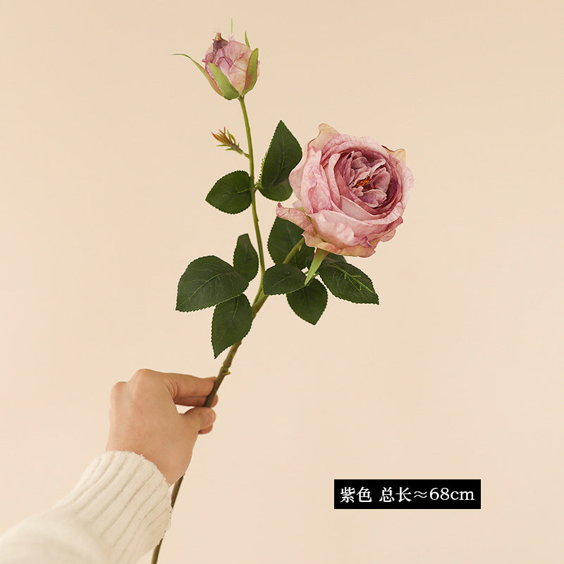 High-grade simulated single stem 2 spring roses