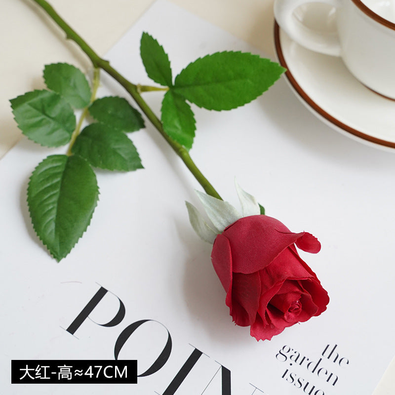 Artificial flower new style single silk fabric moisturizing rose