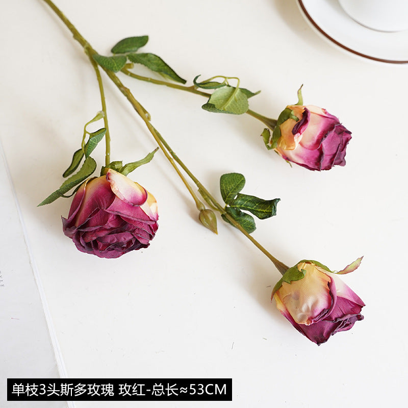 Baked edge rose artificial flower