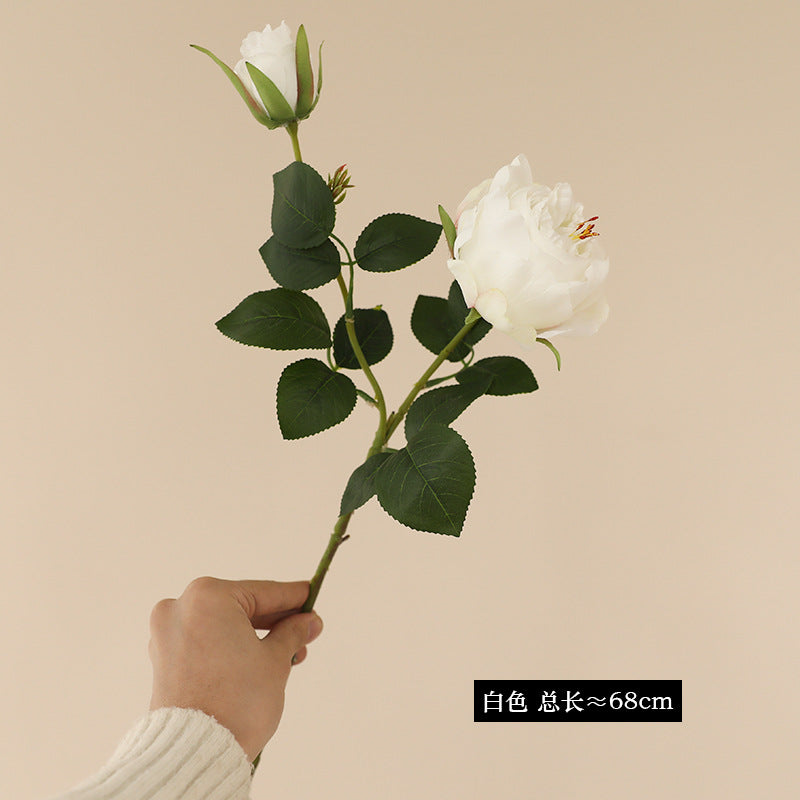 High-grade simulated single stem 2 spring roses