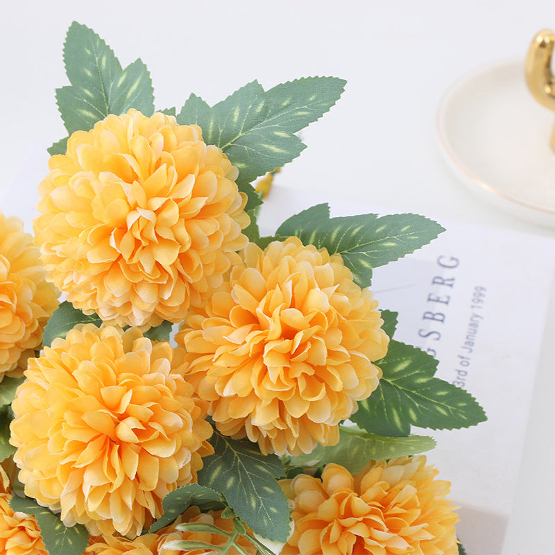 Single-headed leafed dandelion daisy artificial flower