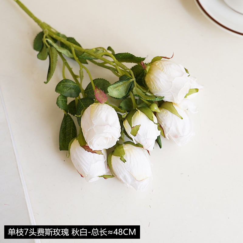 Baked edge rose artificial flower