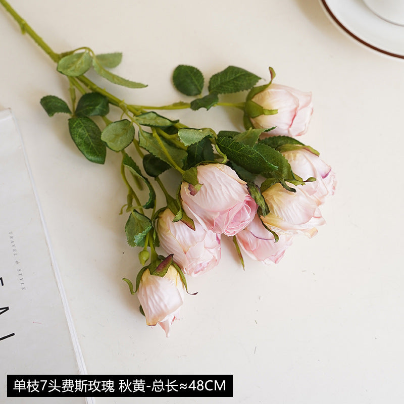 Baked edge rose artificial flower