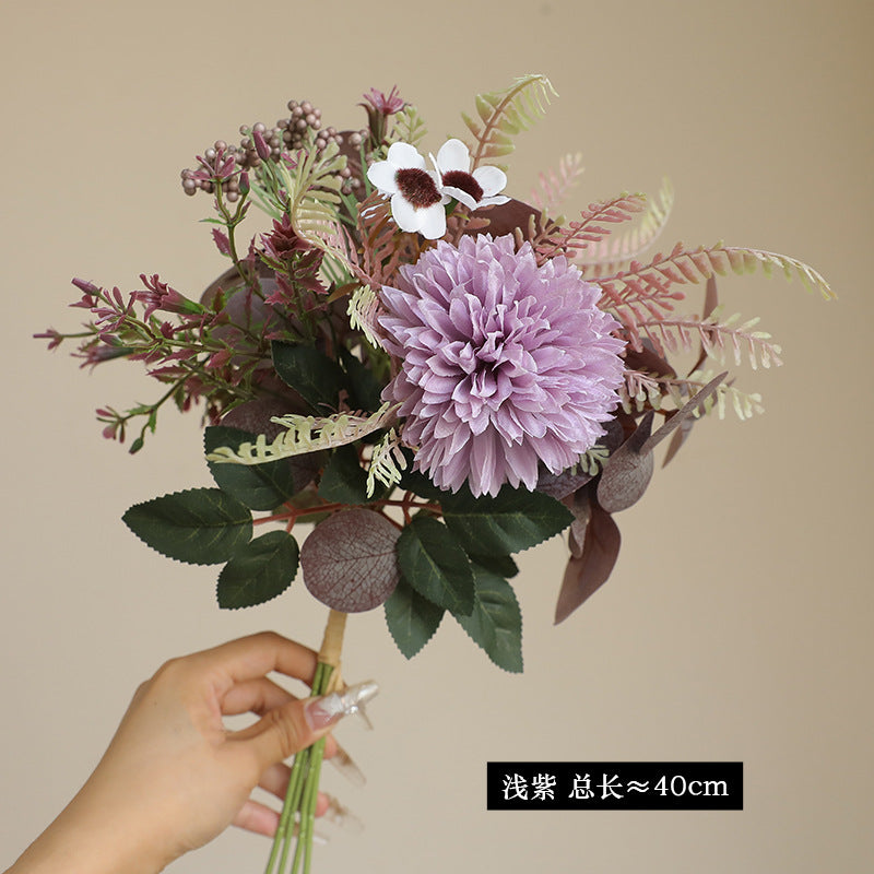 Simulated Eucalyptus & Chrysanthemum Dried Flowers - Faux Greenery & Florals for Home Decor, Vase Arrangements
