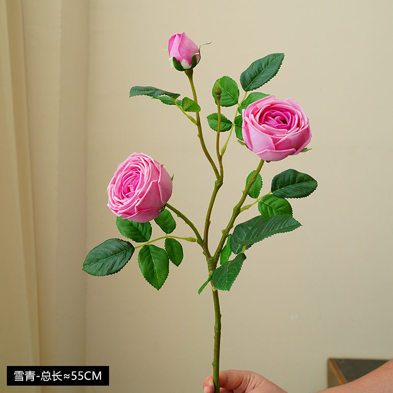 ins fresh simulated rose single branch 3 head feel moisturizing rose