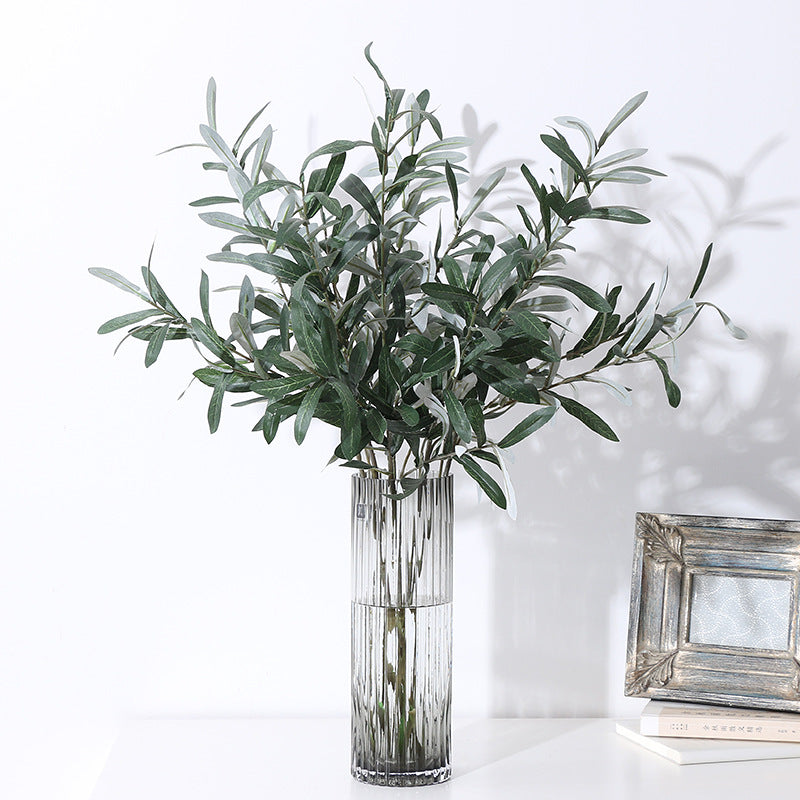 Simulated green olive branch 4 forks with fruit