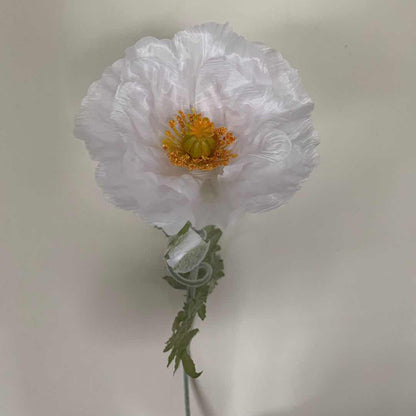 Simulation single branch 2 silk poppy flowers