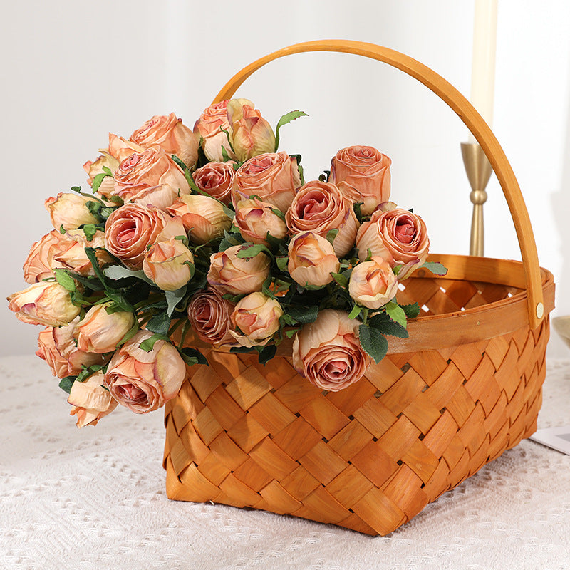 Baked edge rose artificial flower