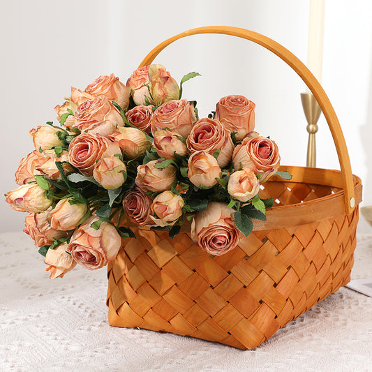 Baked edge rose artificial flower