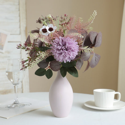 Simulated Eucalyptus & Chrysanthemum Dried Flowers - Faux Greenery & Florals for Home Decor, Vase Arrangements