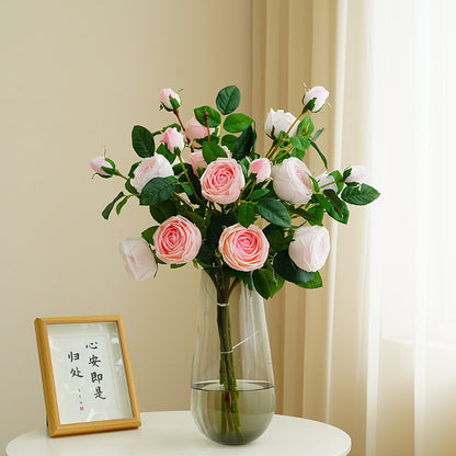 ins fresh simulated rose single branch 3 head feel moisturizing rose