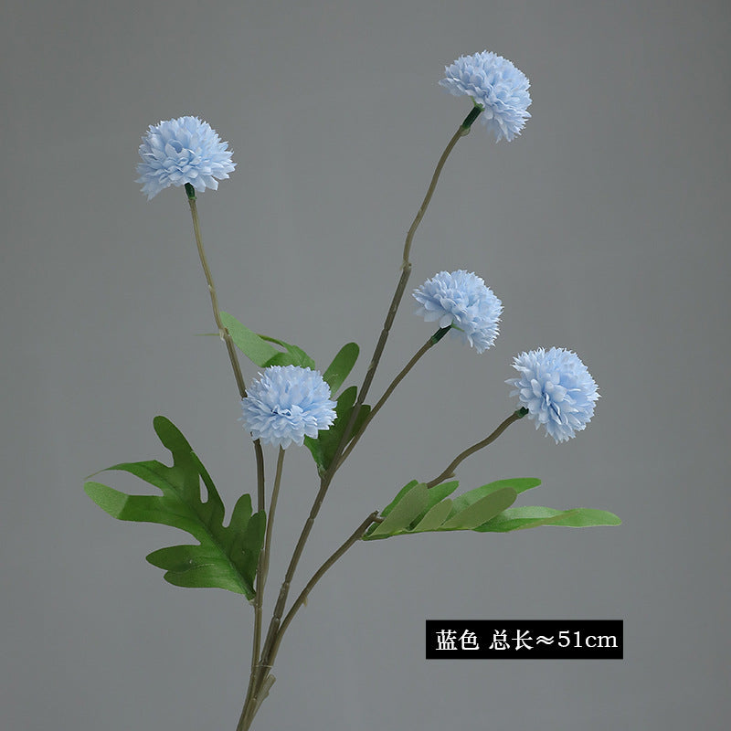 Artificial 5-Dandelion Ball Chrysanthemum - Simulated Faux Blooms for Home Decor, DIY Crafts & Photo Props