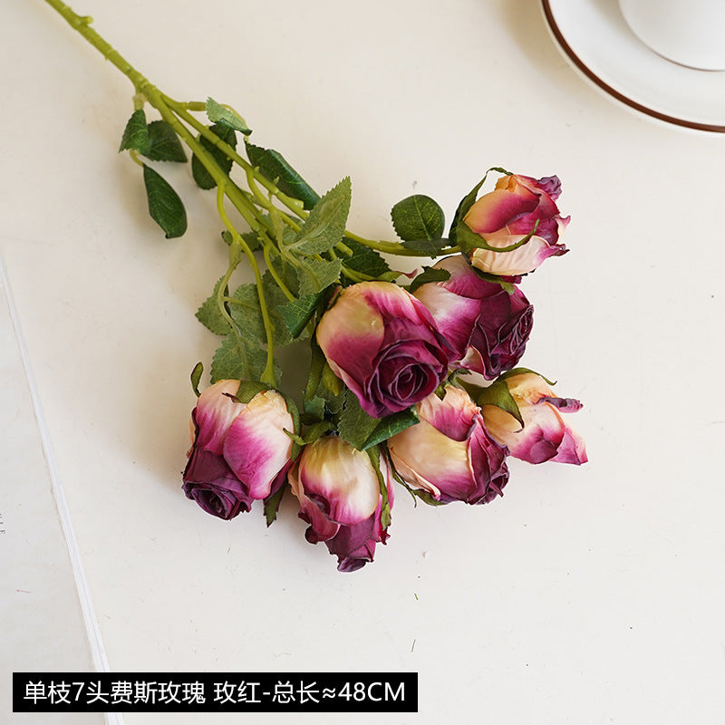 Baked edge rose artificial flower
