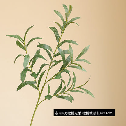 Simulated green olive branch 4 forks with fruit