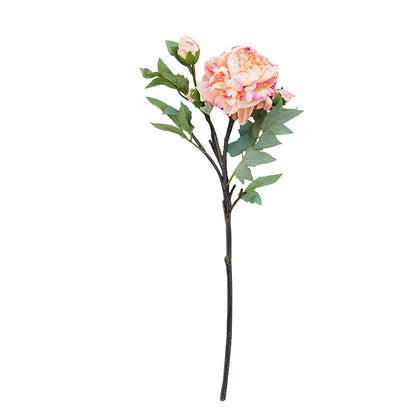 Artificial flowers, oil painting, defocused peony flowers