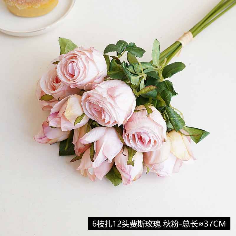 Baked edge rose artificial flower