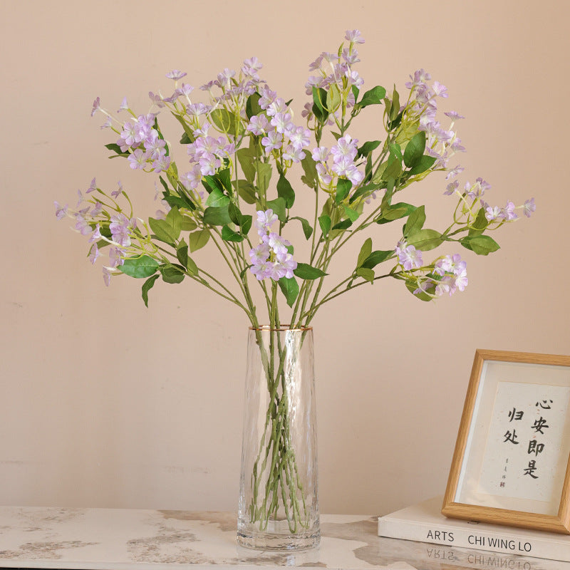 Simulated Single Branch Blue Snowflake & Blue Jasmine - Artificial Faux Flowers for Home Decor, Vase Arrangements