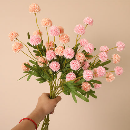 Artificial 5-Dandelion Ball Chrysanthemum - Simulated Faux Blooms for Home Decor, DIY Crafts & Photo Props