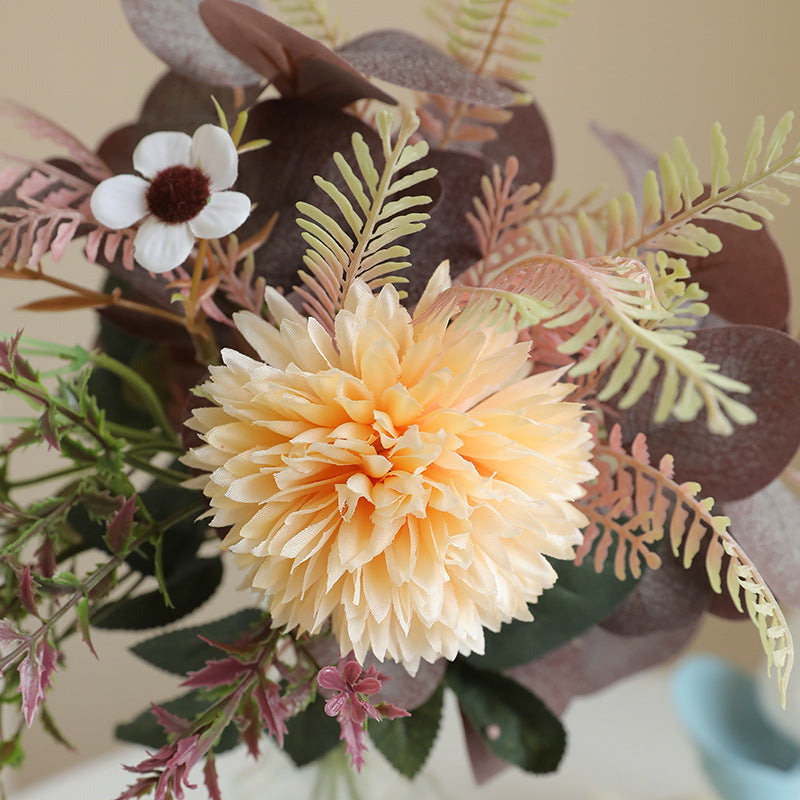 Simulated Eucalyptus & Chrysanthemum Dried Flowers - Faux Greenery & Florals for Home Decor, Vase Arrangements