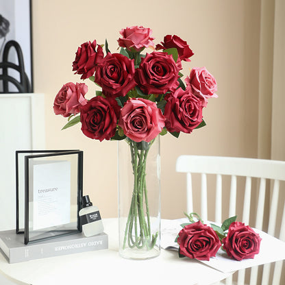 Simulation single branch silk cloth rose