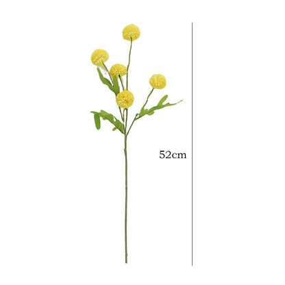 Artificial 5-Dandelion Ball Chrysanthemum - Simulated Faux Blooms for Home Decor, DIY Crafts & Photo Props