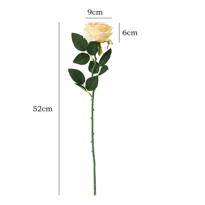Simulation single branch silk cloth rose