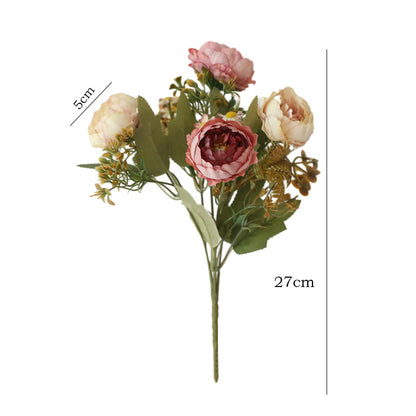 6-Pronged Silk Peony Artificial Flowers - Realistic Simulated Peonies for Home Decor, Wedding Bouquets