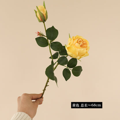 High-grade simulated single stem 2 spring roses