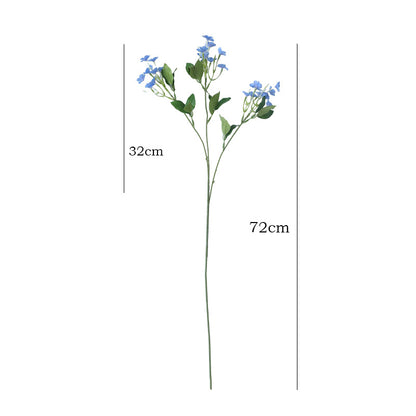 Simulated Single Branch Blue Snowflake & Blue Jasmine - Artificial Faux Flowers for Home Decor, Vase Arrangements