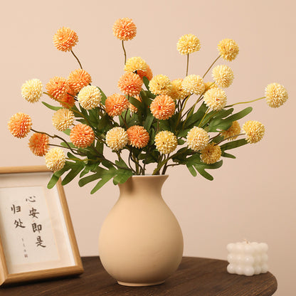 Artificial 5-Dandelion Ball Chrysanthemum - Simulated Faux Blooms for Home Decor, DIY Crafts & Photo Props