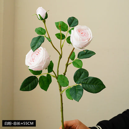 ins fresh simulated rose single branch 3 head feel moisturizing rose