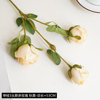 Baked edge rose artificial flower